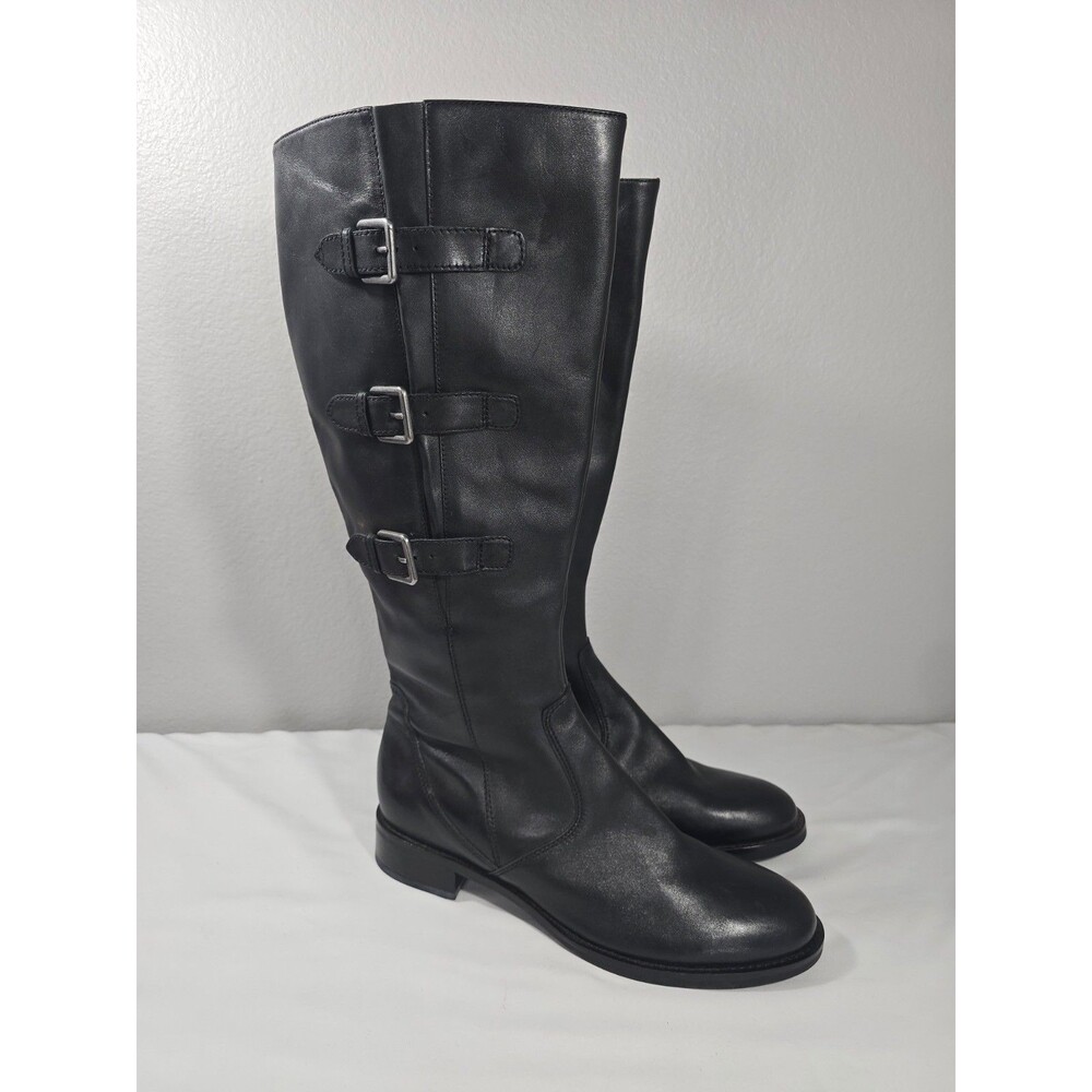 Ecco Hobart Women's Biker riding Boot Black Leather Size 42 / 11